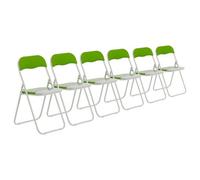 Harbour Housewares Coloured Padded Folding Chairs - Green - Pack Of 6