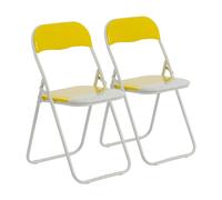 Harbour Housewares Coloured Padded Folding Chairs Pack of 2 in Yellow Harbour Housewares Yellow