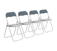 Harbour Housewares Coloured Padded Folding Chairs Pack of 4 in Grey Harbour Housewares Grey