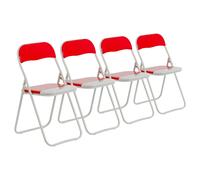 Harbour Housewares Coloured Padded Folding Chairs Pack of 4 in Red Harbour Housewares Red