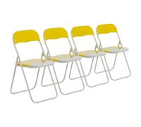 Harbour Housewares Coloured Padded Folding Chairs Pack of 4 in Yellow Harbour Housewares Yellow