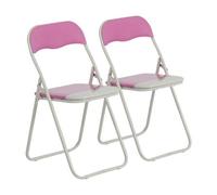 Harbour Housewares Coloured Padded Folding Chairs - Pink - Pack Of 2