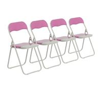 Harbour Housewares Coloured Padded Folding Chairs - Pink - Pack Of 4