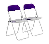 Harbour Housewares Coloured Padded Folding Chairs - Purple - Pack Of 2