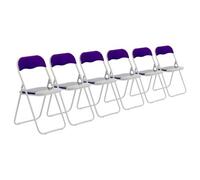 Harbour Housewares Coloured Padded Folding Chairs - Purple - Pack Of 6