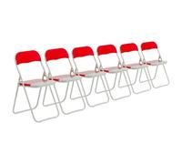 Harbour Housewares Coloured Padded Folding Chairs - Red - Pack Of 6