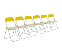 Harbour Housewares Coloured Padded Folding Chairs - Yellow - Pack Of 6