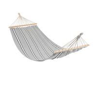 Harbour Housewares Cotton Garden Hammock With Spreader Bars - Grey/white Stripe