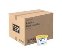 Harbour Housewares Dehumidifier 500ml Pack of 100 - Lemon - Interior Condensation Moisture Remover Mildew Absorber for Damp, Mould, Kitchen, Caravan, Car, Home, Bedroom, Wardrobe, Garage, Basement