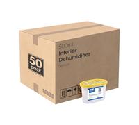 Harbour Housewares Dehumidifier 500ml Pack of 50 - Lemon - Interior Condensation Moisture Remover Mildew Absorber for Damp, Mould, Kitchen, Caravan, Car, Home, Bedroom, Wardrobe, Garage, Basement