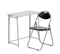 Harbour Housewares Deluxe Folding Wooden Desk & Chair Set - Lilac/black - Durable Compact Computer Office Study Desk & Chair Set
