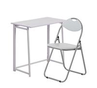 Harbour Housewares Deluxe Folding Wooden Desk & Chair Set - Lilac/white - Durable Compact Computer Office Study Desk & Chair Set