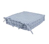 Harbour Housewares Deluxe Square Seat Pad - 40 X 40Cm - Blue Stripe