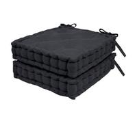 Harbour Housewares Deluxe Square Seat Pads - 40 X 40Cm - Black - Pack Of 2