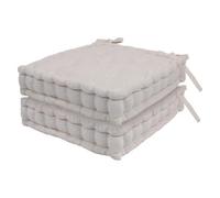 Harbour Housewares Deluxe Square Seat Pads - 40 X 40Cm - Cream - Pack Of 2