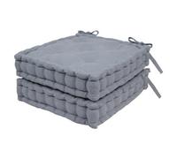 Harbour Housewares Deluxe Square Seat Pads - 40 X 40Cm - Grey - Pack Of 2