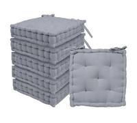 Harbour Housewares Deluxe Square Seat Pads - 40 X 40Cm - Grey - Pack Of 6