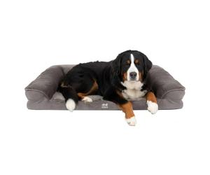 Harbour Housewares Deluxe Waterproof Dog Bed - Extra-Large - Orthopaedic Egg Crate Foam Mattress, Plush Cover, Non-Slip Base, Washable, Joint Support, Cozy Pet Bed for Dogs