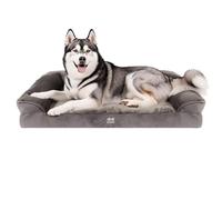 Harbour Housewares Deluxe Waterproof Dog Bed - Large - Orthopaedic Egg Crate Foam, Plush Cover, Non-Slip Base, Washable, Joint Support, Cozy Pet Bed for Dogs