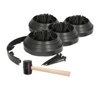Harbour Housewares Diy Garden Edging Kit 40M X 4Cm Black Plastic Border With 160 Pegs & Mallet For Patios & Paths