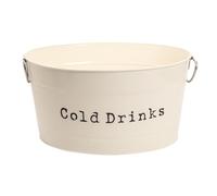 Harbour Housewares Drinks Cooler Bucket - Cream - Large Cold Drinks Cooler Container Metal Ice Bucket with Handles for Wine, Champagne, Cold Beverages, Outdoors, Parties, BBQ's, Restaurant