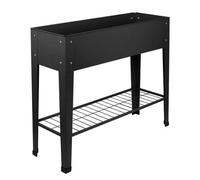 Harbour Housewares Elevated Raised Garden Bed With Legs & Storage Shelf - Anthracite
