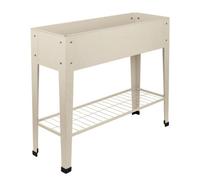 Harbour Housewares Elevated Raised Garden Bed With Legs & Storage Shelf - Ivory