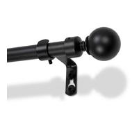 Harbour Housewares Extendable Metal Ball Curtain Pole Kit - 77 To 150Cm - Matt Black