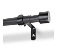 Harbour Housewares Extendable Metal Curtain Pole Kit - 77 To 150Cm - Matt Black