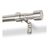 Harbour Housewares Extendable Metal Curtain Pole with Brackets - 77 to 150cm - Brushed Nickel - 1x Long Telescopic Adjustable Bay Window Bedroom Door Rod Rail for Eyelet & Rings Curtains