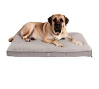 Harbour Housewares Extra Large Waterproof Dog Bed - Grey - Orthopaedic Egg Crate Foam Mattress, Sherpa Cover, Non-Slip Base, Washable, Joint Support, Comfortable Cozy Pet Bed