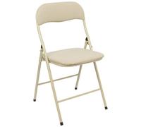 Harbour Housewares Fabric Padded Metal Folding Chair - Beige