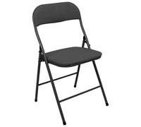 Harbour Housewares Fabric Padded Metal Folding Chair - Black
