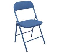 Harbour Housewares Fabric Padded Metal Folding Chair - Blue