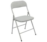 Harbour Housewares Fabric Padded Metal Folding Chair - Grey