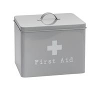Harbour Housewares First Aid Box - 29cm - Vintage Metal Storage Box Tin Utility Organisation in Grey Harbour Housewares Grey