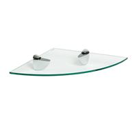 Harbour Housewares Floating Glass Corner Shelf - 30cm - Bathroom Storage Display Unit in Silver Harbour Housewares Silver
