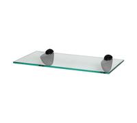 Harbour Housewares Floating Glass Shelf - 40Cm - Black Brackets - Bathroom Shower Storage Vanity Display Unit Shelf
