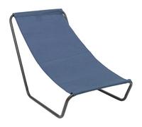 Harbour Housewares Folding Beach Lounger - Matt Black/navy