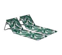 Harbour Housewares Folding Beach Loungers - Banana Leaf - Pack Of 2