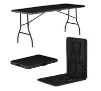 Harbour Housewares Folding Camping Picnic Table - 180Cm (6Ft) - Black