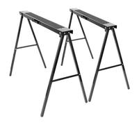 Harbour Housewares Folding Iron Saw Horses - Black/black - Pack Of 2