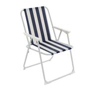 Harbour Housewares Folding Metal Beach Chair in Blue Harbour Housewares Blue
