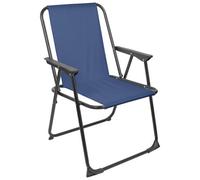 Harbour Housewares Folding Metal Beach Chair - Matt Black/navy