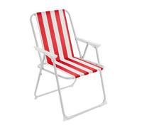 Harbour Housewares Folding Metal Beach Chair - Red Stripe