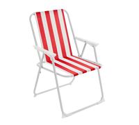 Harbour Housewares Folding Metal Beach Chair - Red Stripe Harbour Housewares Red