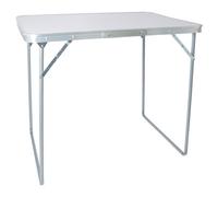 Harbour Housewares Folding Metal Camping Table - 80Cm X 60Cm - White - Portable Outdoor Table For Garden Picnics & Festivals