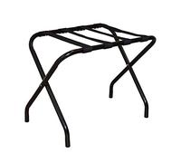 Harbour Housewares Folding Metal Luggage Rack - Black - Pack of 1 - Portable Folding Single Tier Home Bedroom Suitcase Foldable Suit Case Holder Travel Chest Storage Stand