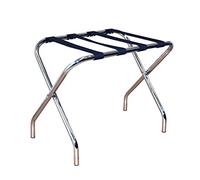 Harbour Housewares Folding Metal Luggage Rack - Chrome - Portable Folding Single Tier Home Bedroom Suitcase Foldable Suit Case Holder Travel Chest Storage Stand