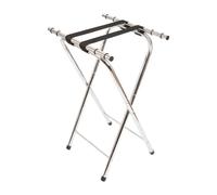 Harbour Housewares Folding Serving Tray Stand - Chrome Metal Butler Stand with Non-Slip Straps, Portable Heavy Duty Food Tray Holder for Kitchen, Restaurant & Room Service